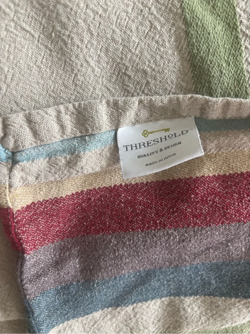 Threshold Striped Cotton Kitchen tablecloth -Red, Blue, Green Stripes